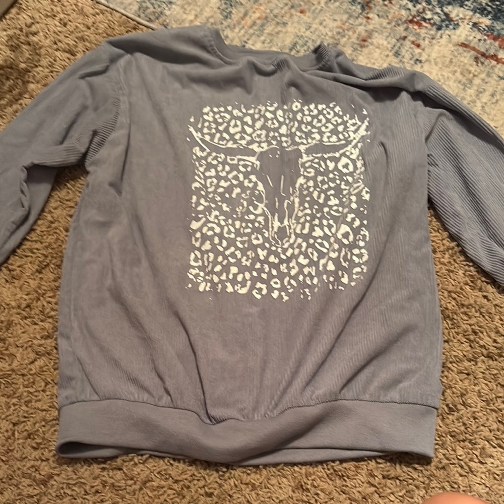 SHEIN Gray Crewneck Sweater with Intricate Back Design